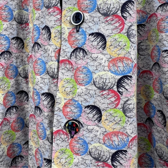 Visconti Black button down shirt men’s XL multicolored print geometric abstract - Picture 5 of 11